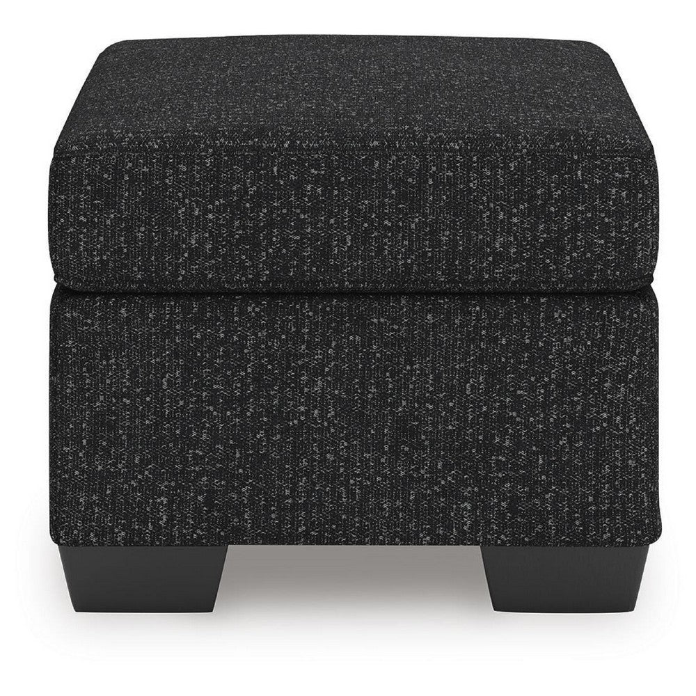 Jez Accent Ottoman | Cushioned Foam Seat | Coal Black Polyester 34"