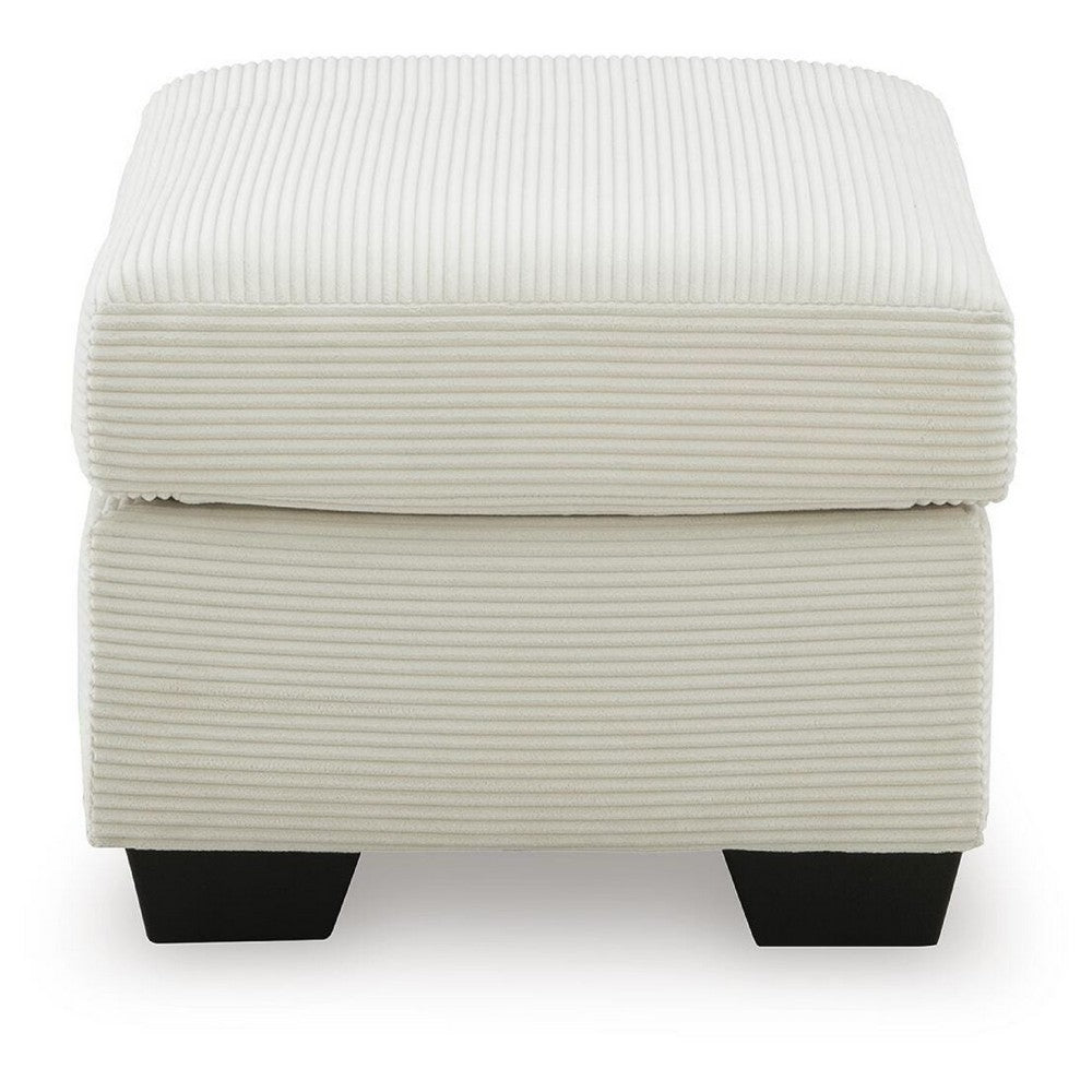 Gesi Accent Ottoman | Boxed Seat | Foam Fill Soft Ivory Corduroy 34"