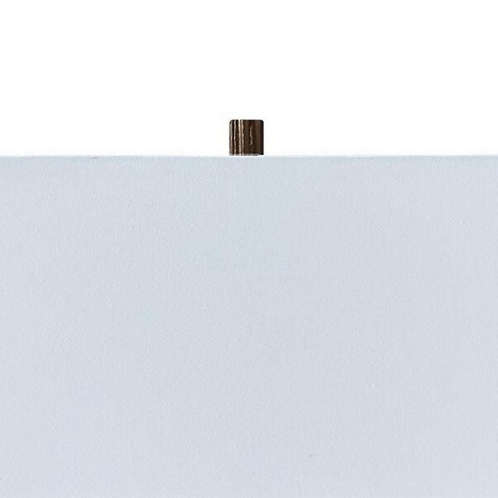 Onbi Table Lamp | Rectangular Shade | Hollow Square | Antique Brass 25"