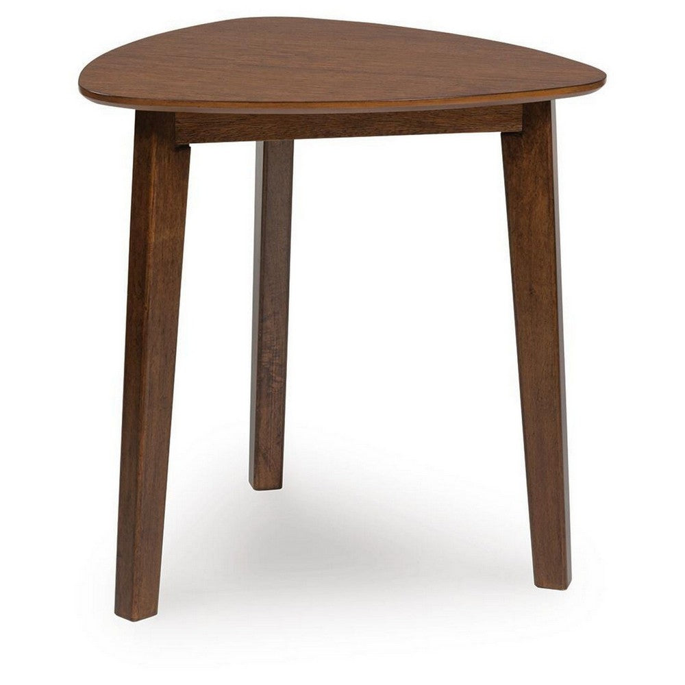 Jeyn 3pc Coffee Table Set with 2 End Tables | Triangular Top | Brown Wood