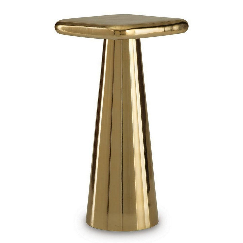 Dylan Accent Table with Sculptural Pedestal Base | Gold Cast Aluminum 24"