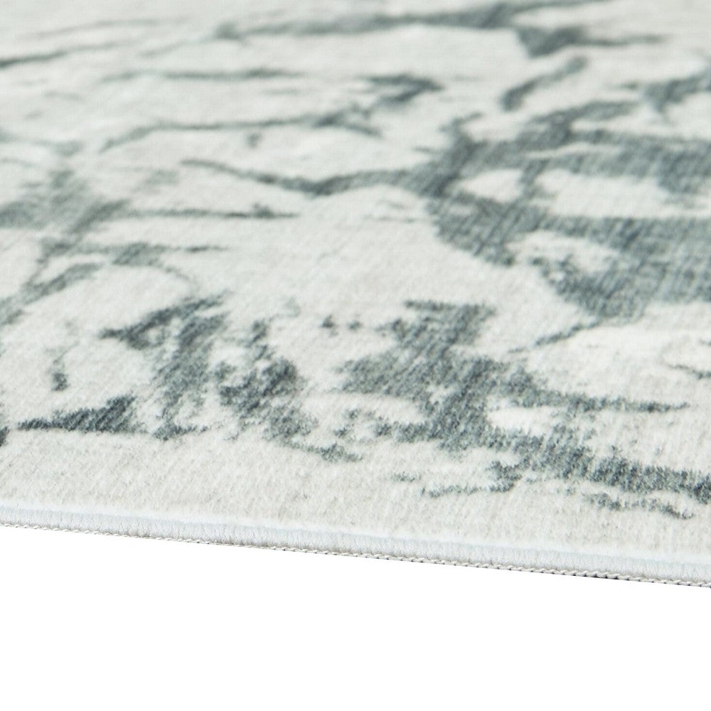Toby Modern Washable Large Area Rug with Abstract Patterns | Gray Faux Fur 8x10