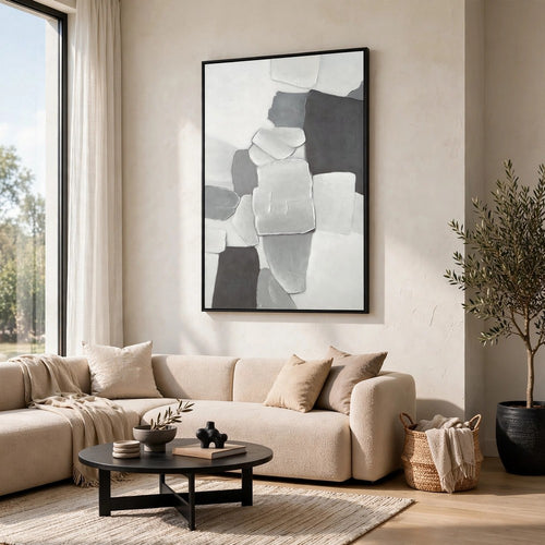 Adil Wall Art with Abstract Patterns | Black Frame | Multicolor Canvas 36x60