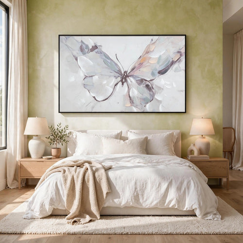 Daizy H&-Painted Butterfly Wall Art | Black Frame | Canvas | Multicolor 36x60