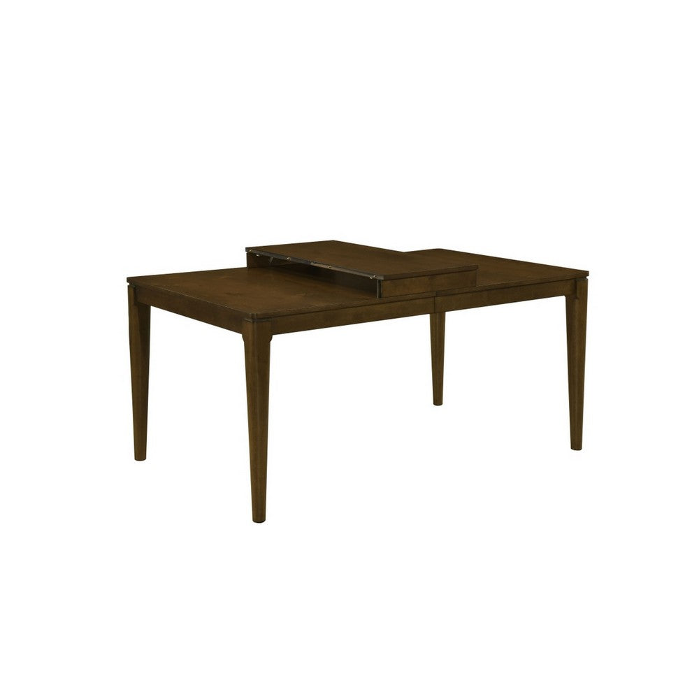 Andre Dining Table with Self-Storing Extension Leaf | Brown Wood | 63-91"