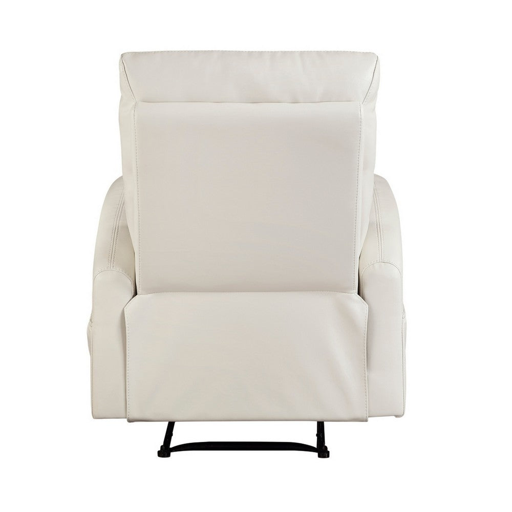 Henley Reclining Chair with Magazine Pocket | Beige Faux Leather