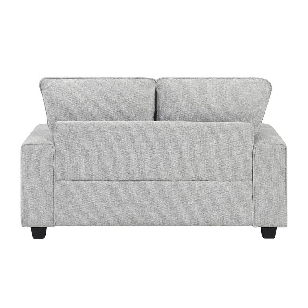 Rahi Loveseat w 2 Pillows | Track Arms | Stone Gray Chenille 65"