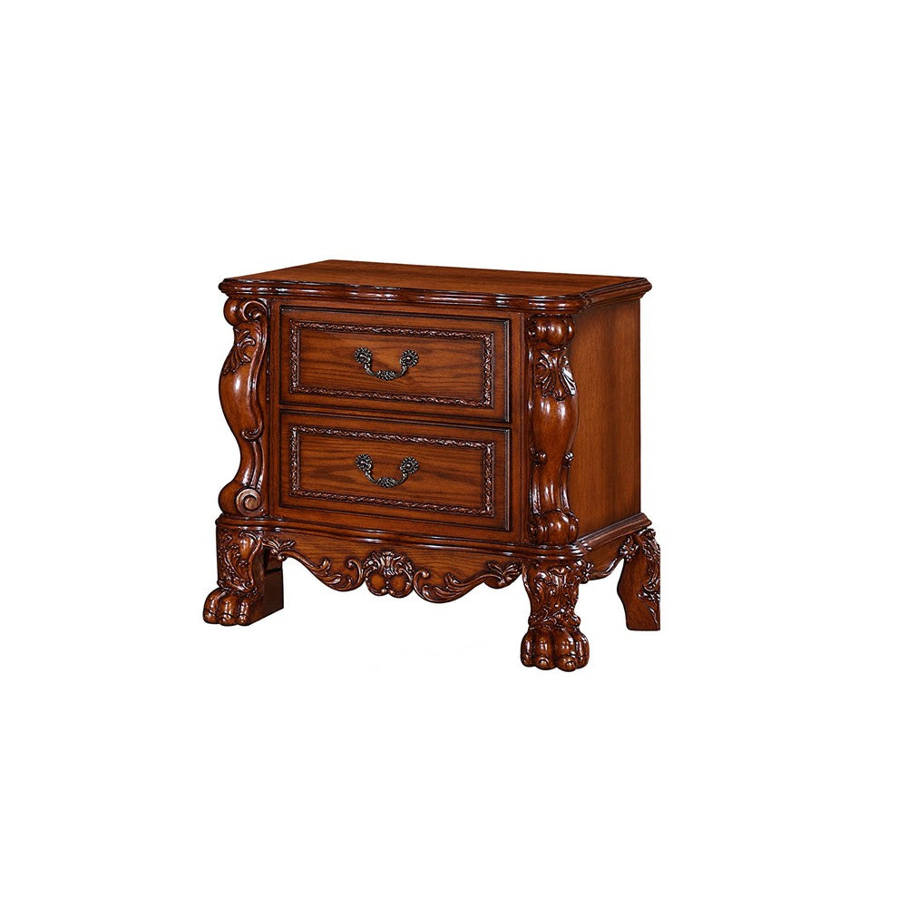Queen Bedroom Set, Black Brown, 5pc w 2 Nightstands, Dresser, Mirror