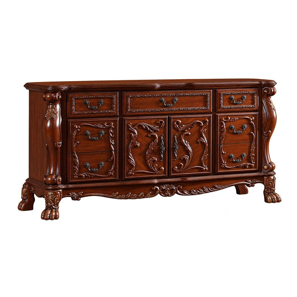 Queen Bedroom Set, Sleigh Design, Black Brown, 4pc w 2 Nightstands, Dresser