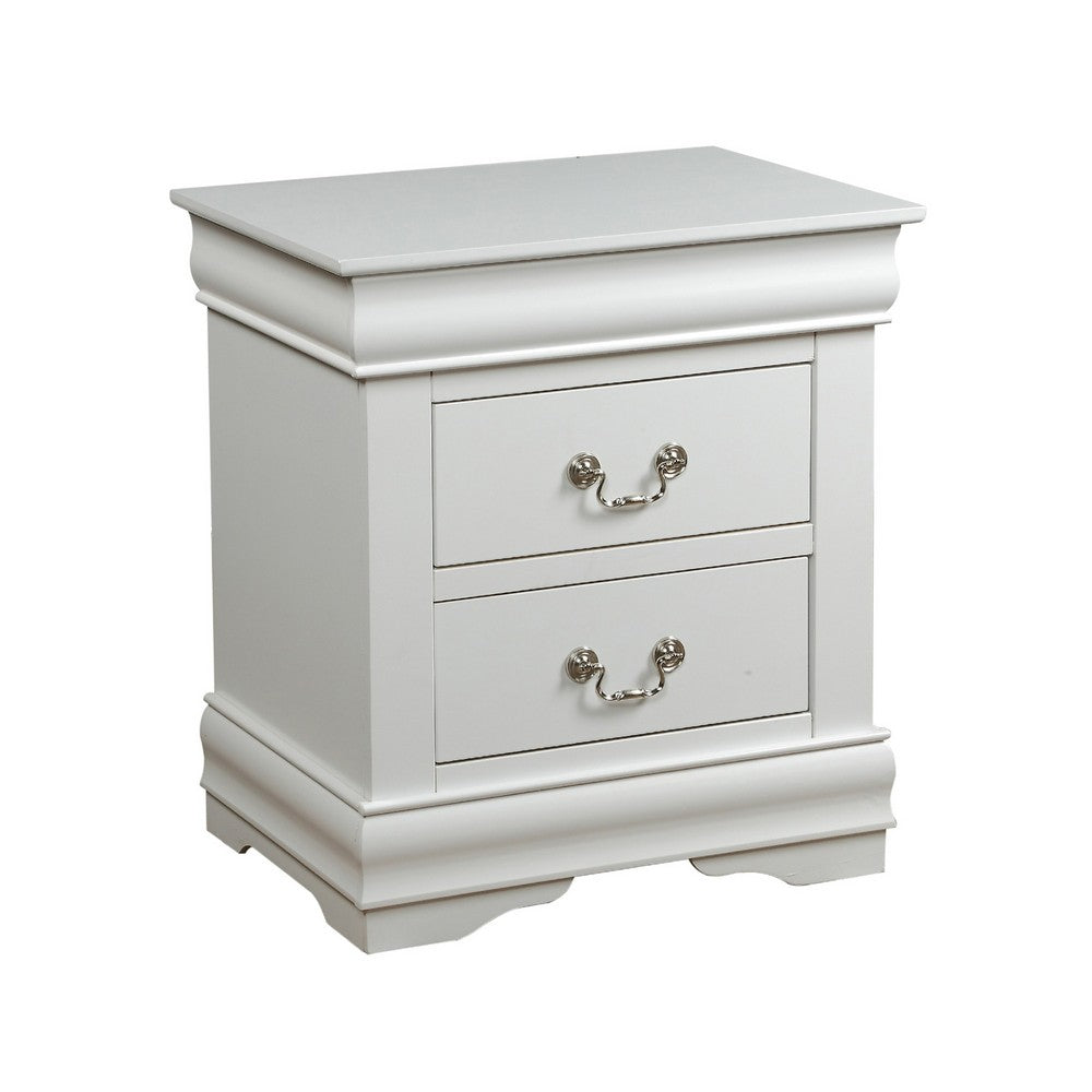 3pc King Bedroom Set, White, 2 Nightstands
