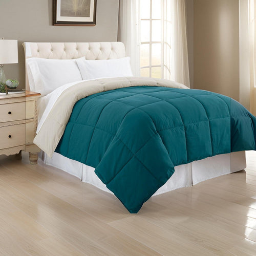 Genoa Comforter | King Size | Reversible Box Quilted | Blue Gray