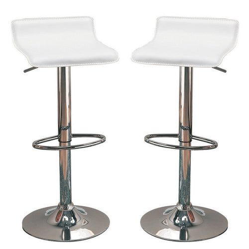 Barstool Set of 2 | Backless Contemporary Style | White Finish