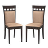 Transitional Brown Wood Frame Dining Chair Beige Fabric Set of 2 By Casagear Home CCA-100773