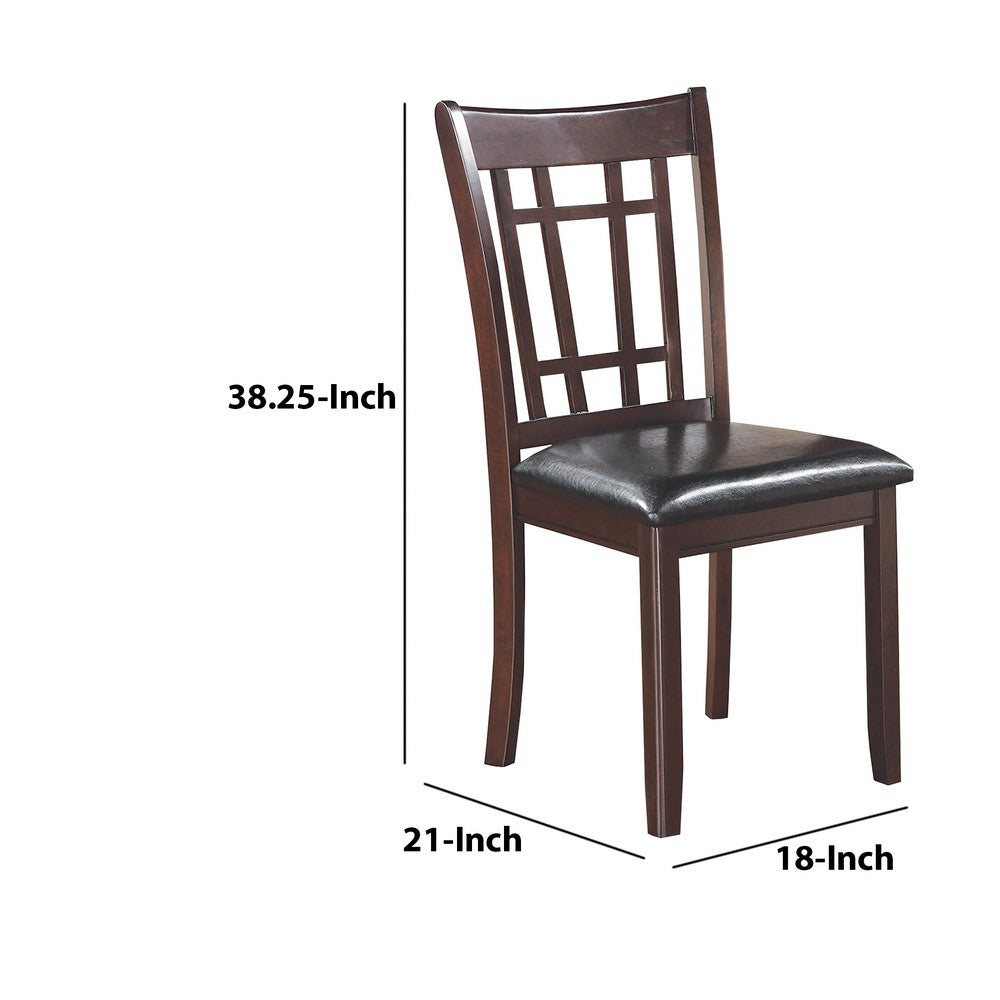 Dining Chair Set of 2 | Armless Contemporary | Espresso Black