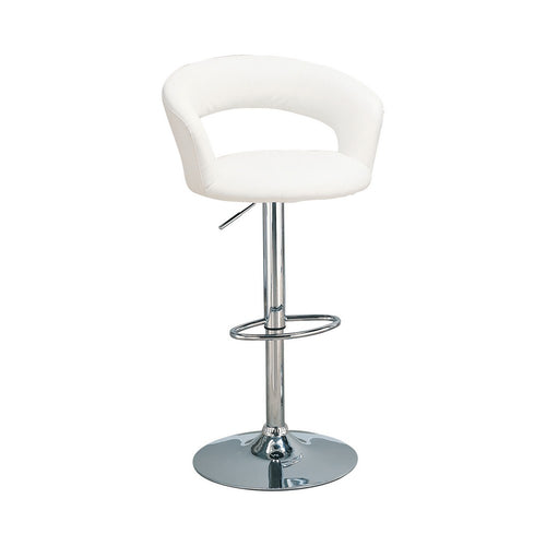 Barstool | Contemporary Faux Leather | White Finish