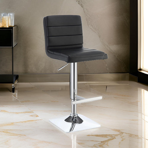 Barstool Set of 2 | Adjustable | Black | Armless Casual