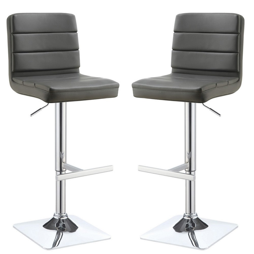 Barstool Set of 2 | Adjustable | Dark Gray | Armless Casual