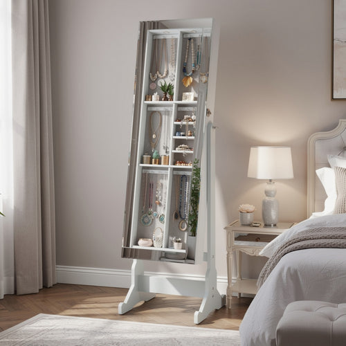 Cheval Mirror | Jewelry Storage Interior | Gray Finish