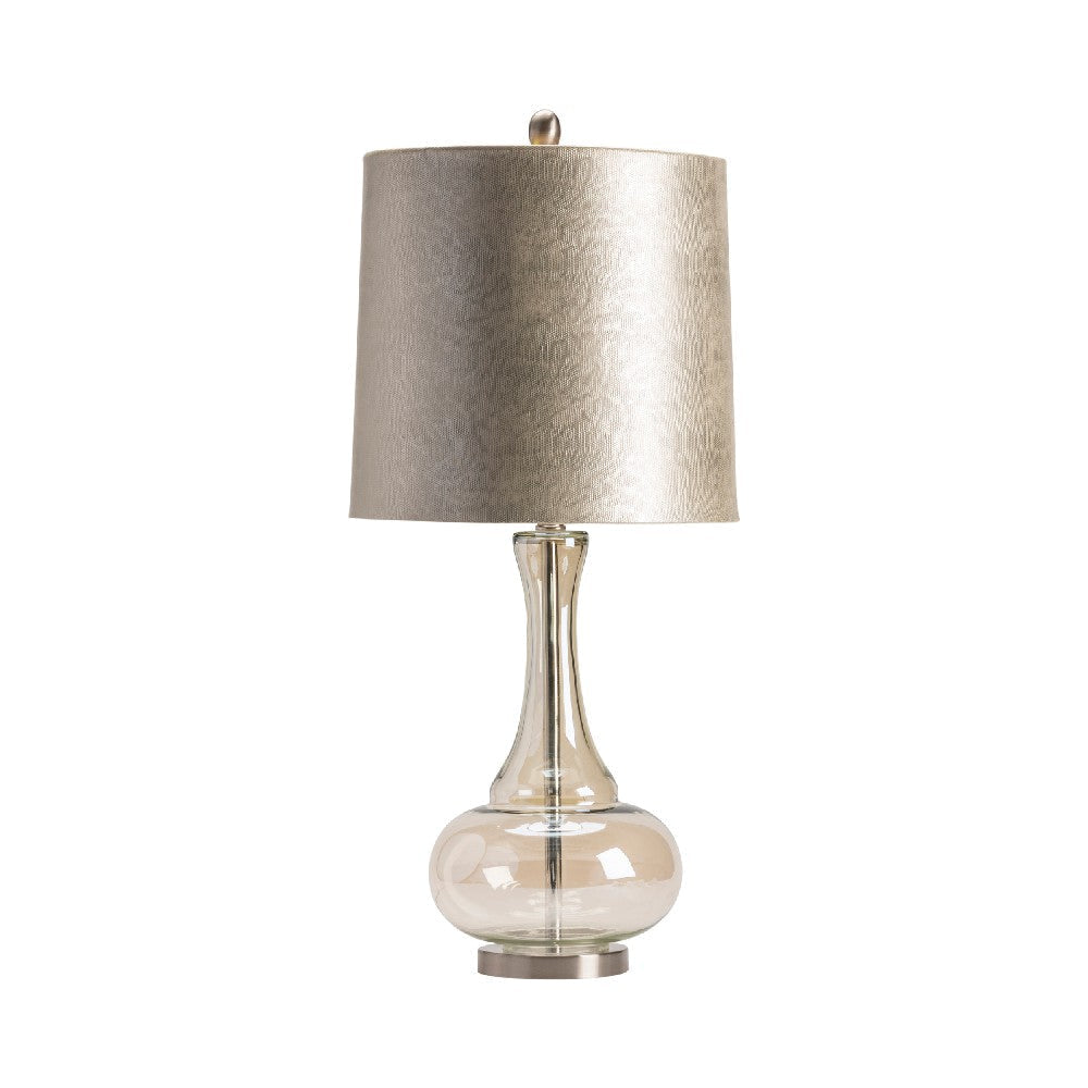 Amy Table Lamp | 32" | Gold Sheen Shade | Transparent Glass Base