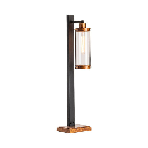 Rogg Table Lamp Set of 2 | 32" Glass Lantern | Black Gold Metal Base