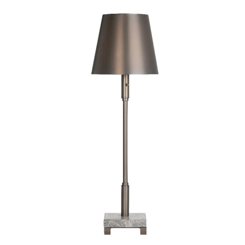 Modern Table Lamp Set of 2 | 33" Gray Metal Base and Drum Shade