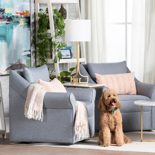 Zoa Table Lamp | Beige Linen Shade | 34" Greek Inspired Gold Metal