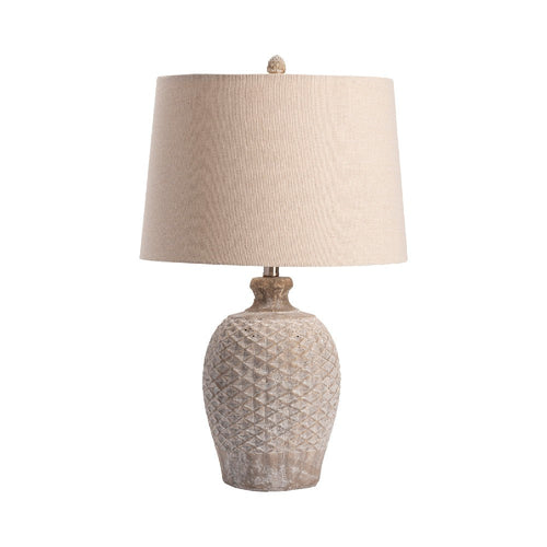 Cabo 2pc Table Lamp Set | 28" | Natural Brown Linen | Textured Ceramic