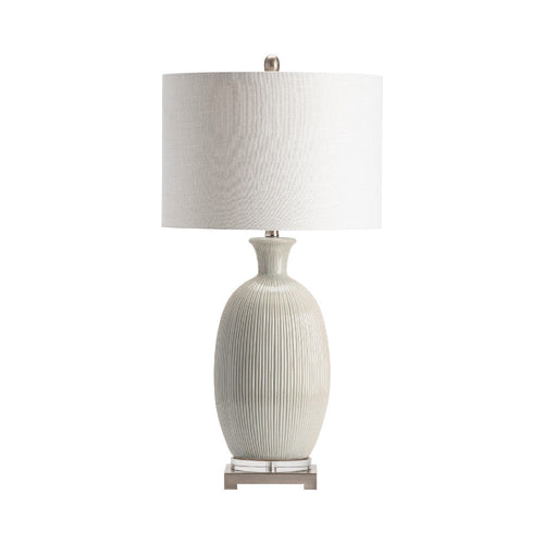 Fela Accent Table Lamp | 31" | White Drum Shade | Bottled Ceramic