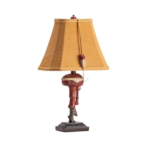 Boto Set of 2 Accent Table Lamps | Fishing Theme Red Base, Tan Shade