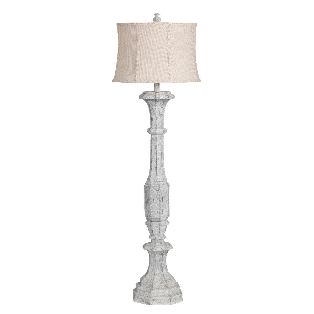Accent Floor Lamp | Resin Body w Fenton Design | 66" | Tapered Shade