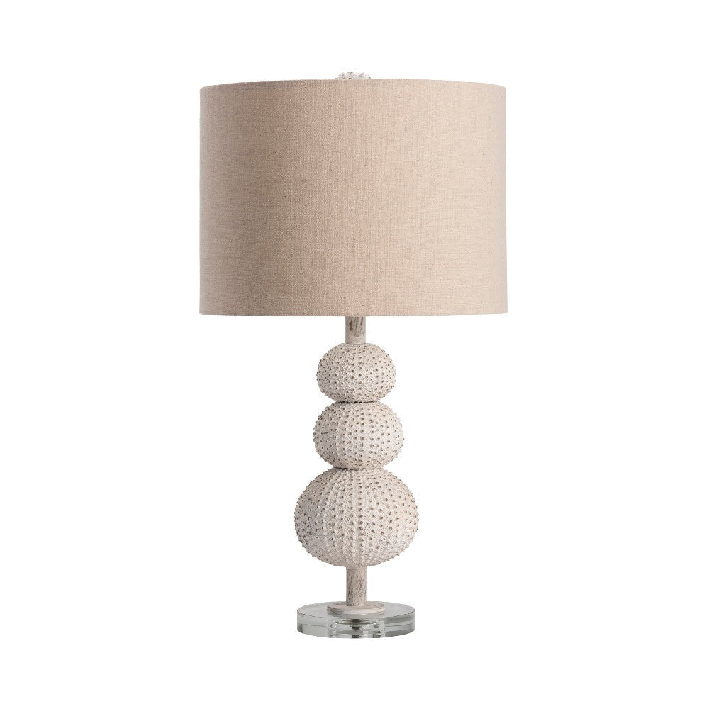 Accent Table Lamp Set of 2 | Sea Urchin Resin | 28" Brown Drum Shade