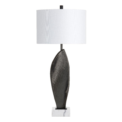 Table Lamp Set of 2 | Black and White | Resin and Marble | Linen Shade | 33"