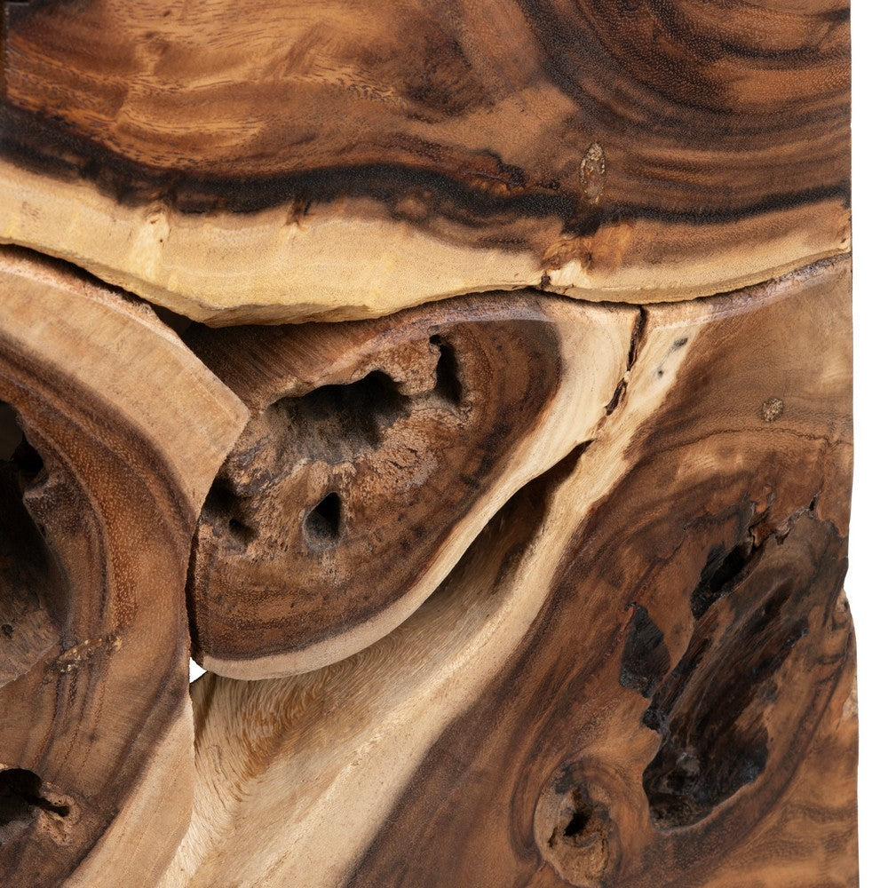 Crestview Nery Side End Table | 20’’ Sculptural Brown Solid Suar Wood CCL-CVFDR1012