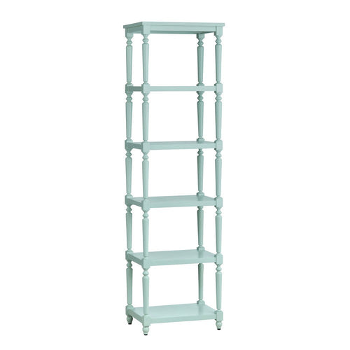 Evie 5 Shelf Etagere Bookcase Display |71" | Turquoise Blue