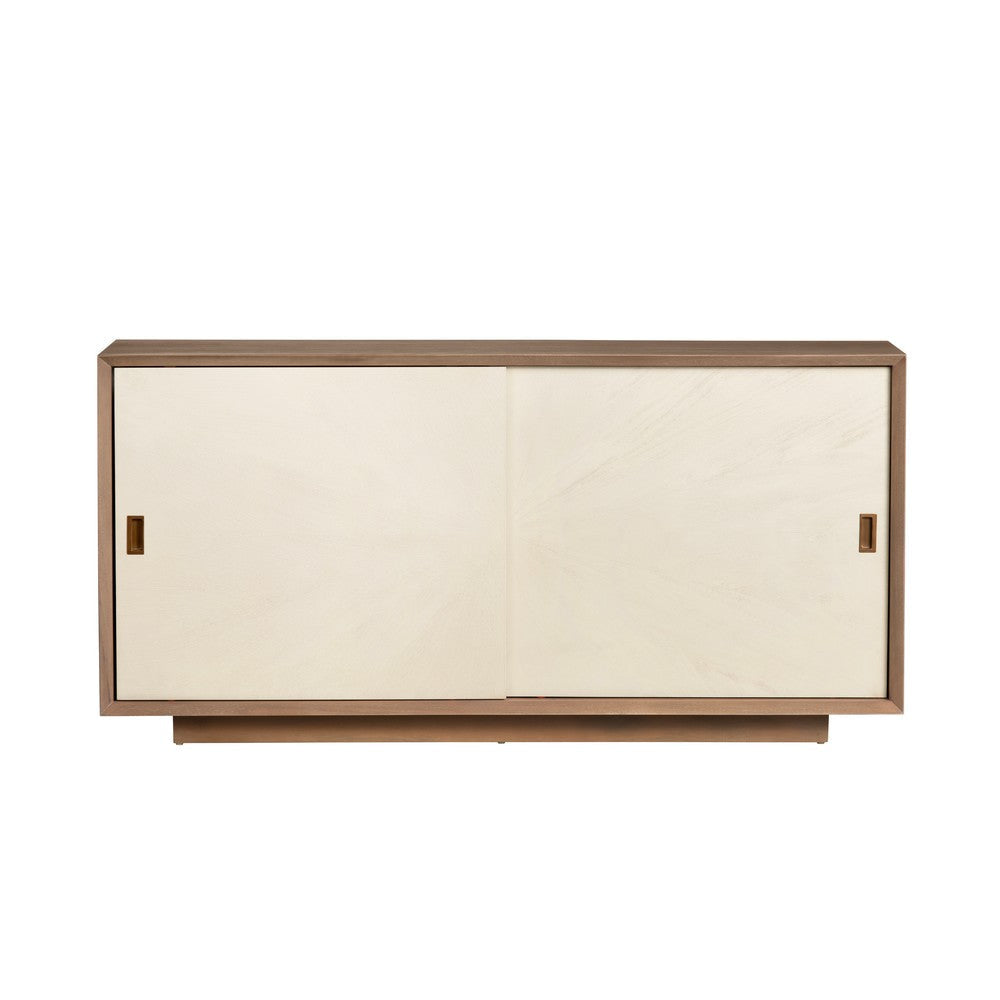Crestview Loa Sideboard Cabinet | 2 Cream Sliding Doors | 65’’ Brown CCL-CVFDR1049