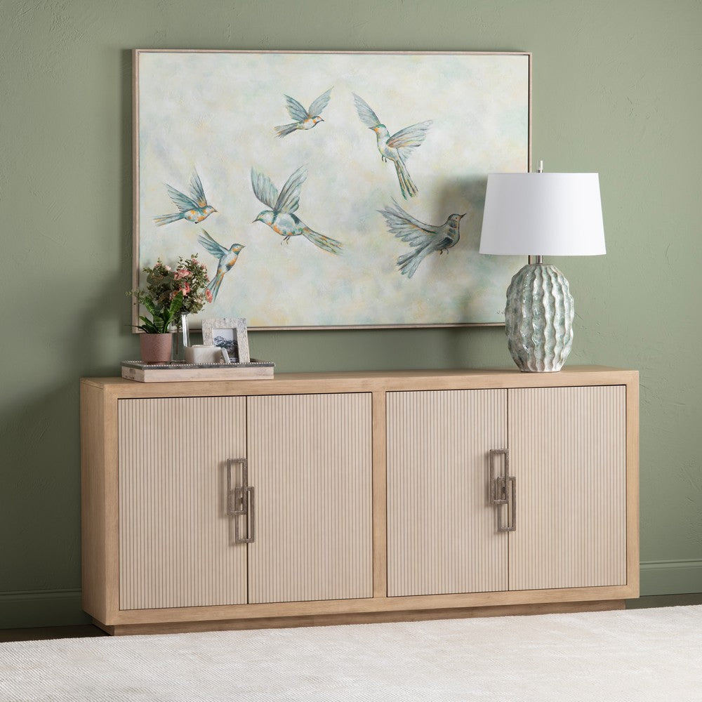Buy Hex Sideboard Buffet Cabinet 80" 4 Cream Doors Tan | Free Shipping ...