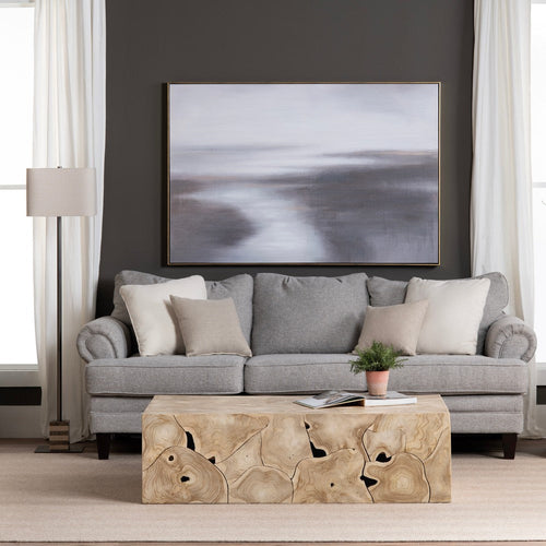 Crestview Tora Coffee Table | 55" Rectangular | Patchwork Tan Brown