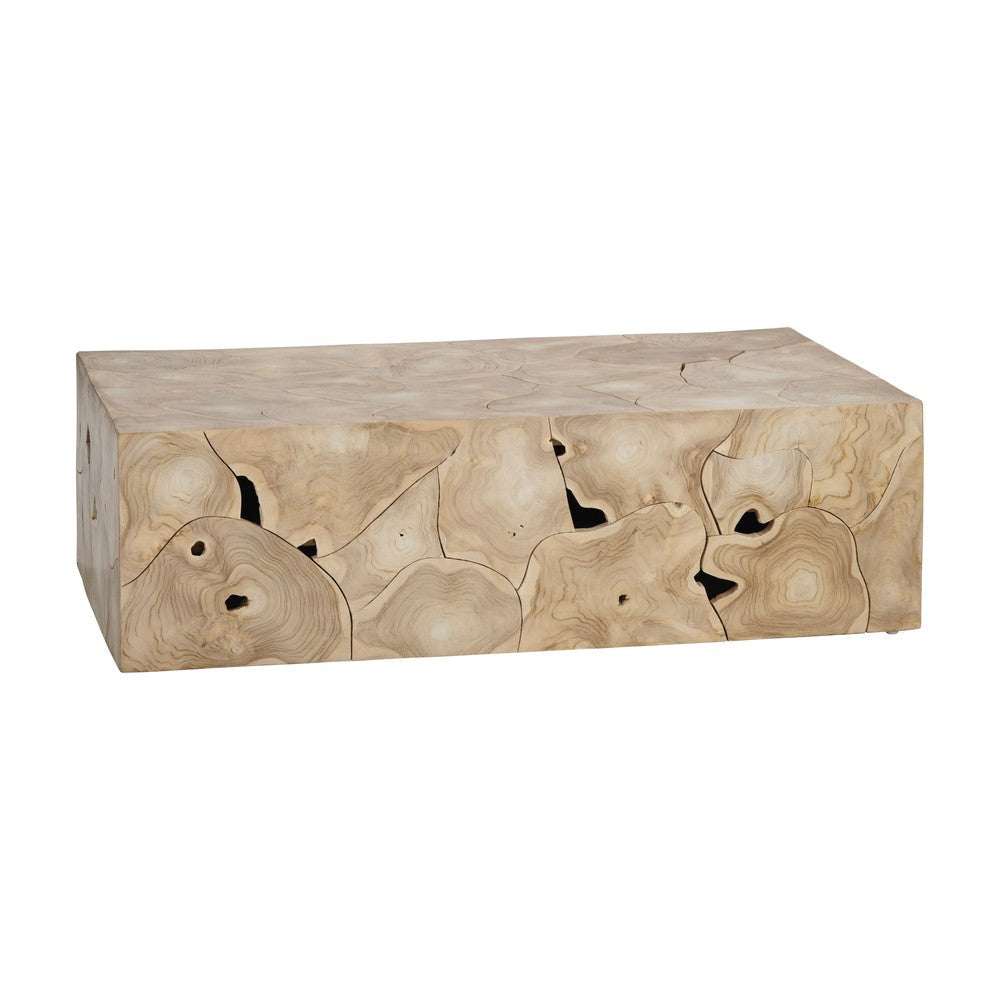 Crestview Tora Coffee Table | 55’’ Rectangular | Patchwork Tan Brown CCL-CVFDR1242