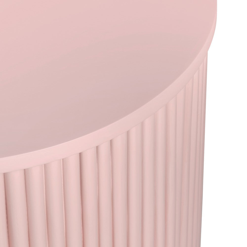Crestview Simy Accent End Table | Round 18’’ | Vertical Fluting | Pink CCL-CVFDR1307