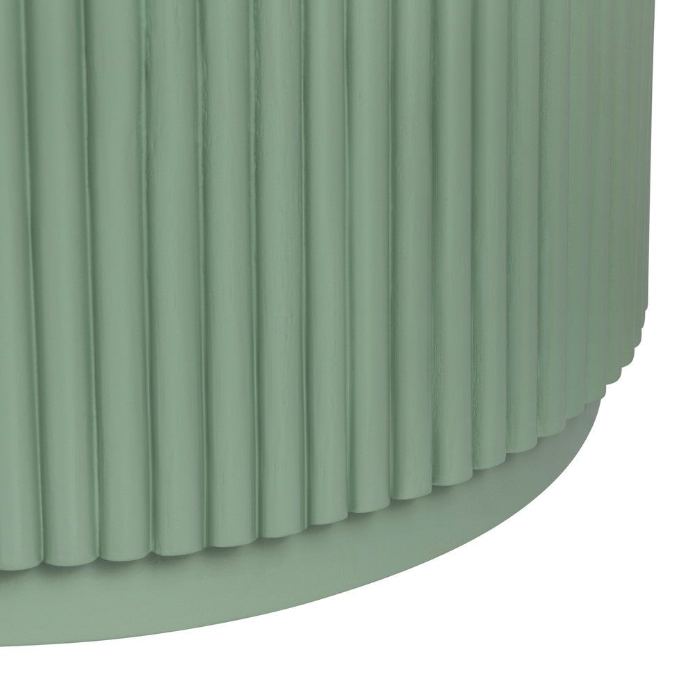 Crestview Simy Accent End Table | Round 18’’ | Fluting | Sage Green CCL-CVFDR1309