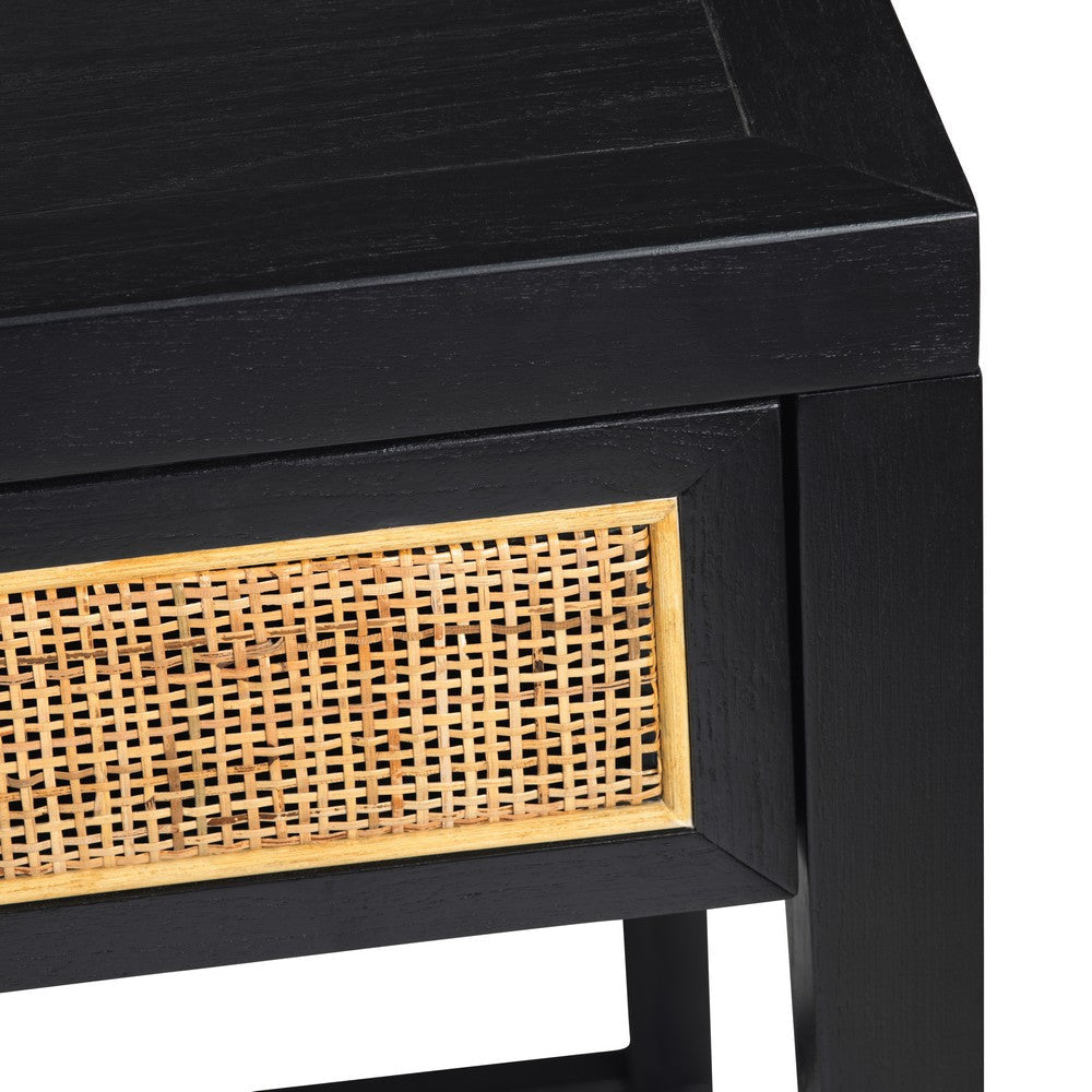 Crestview Nabi Writing Desk | 3 Drawers w Cane Fronts | Black | 60’’ CCL-CVFDR1311