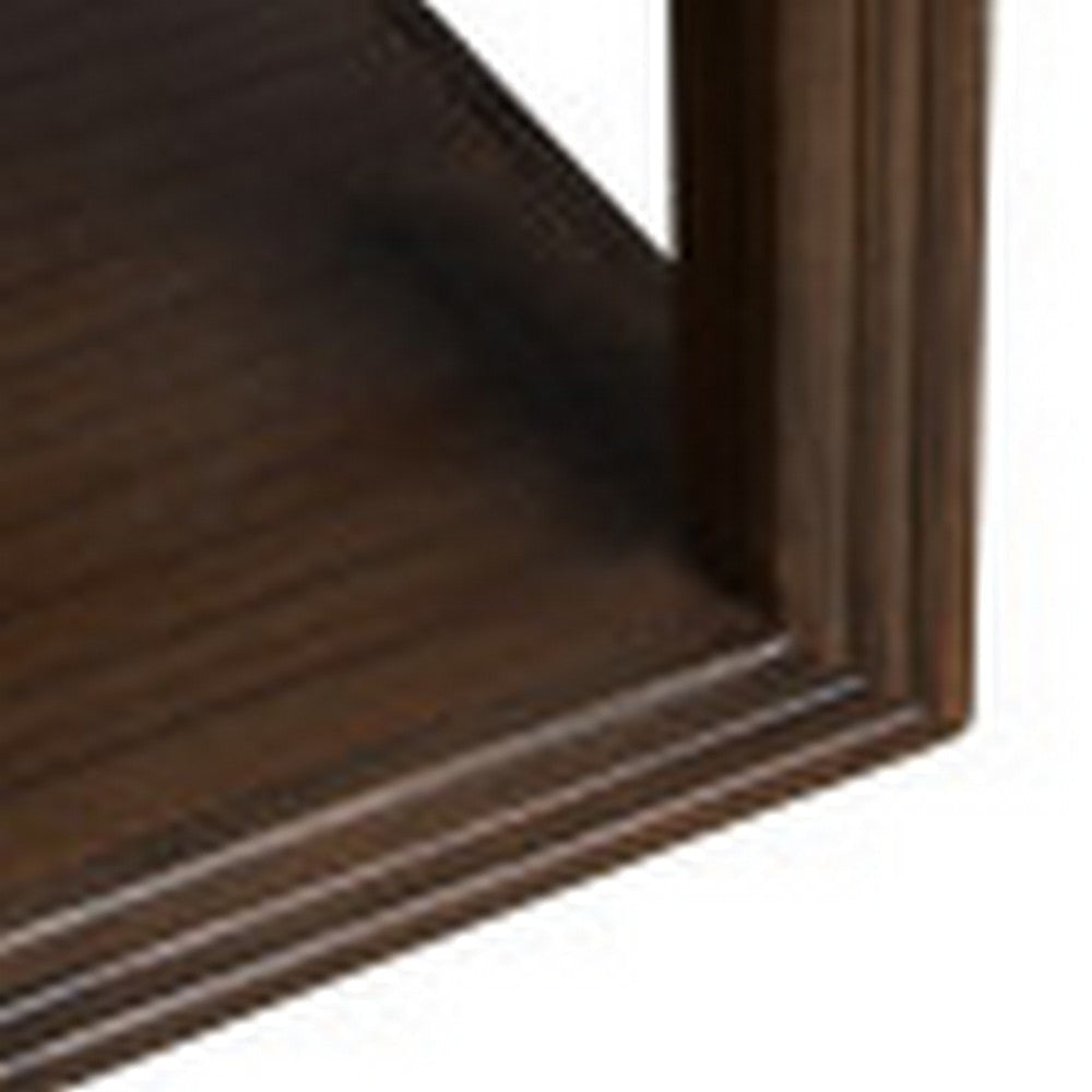 Crestview Diva Coffee Table w Shelf | 38’’ Square Walnut Brown Wood CCL-CVFDR1313
