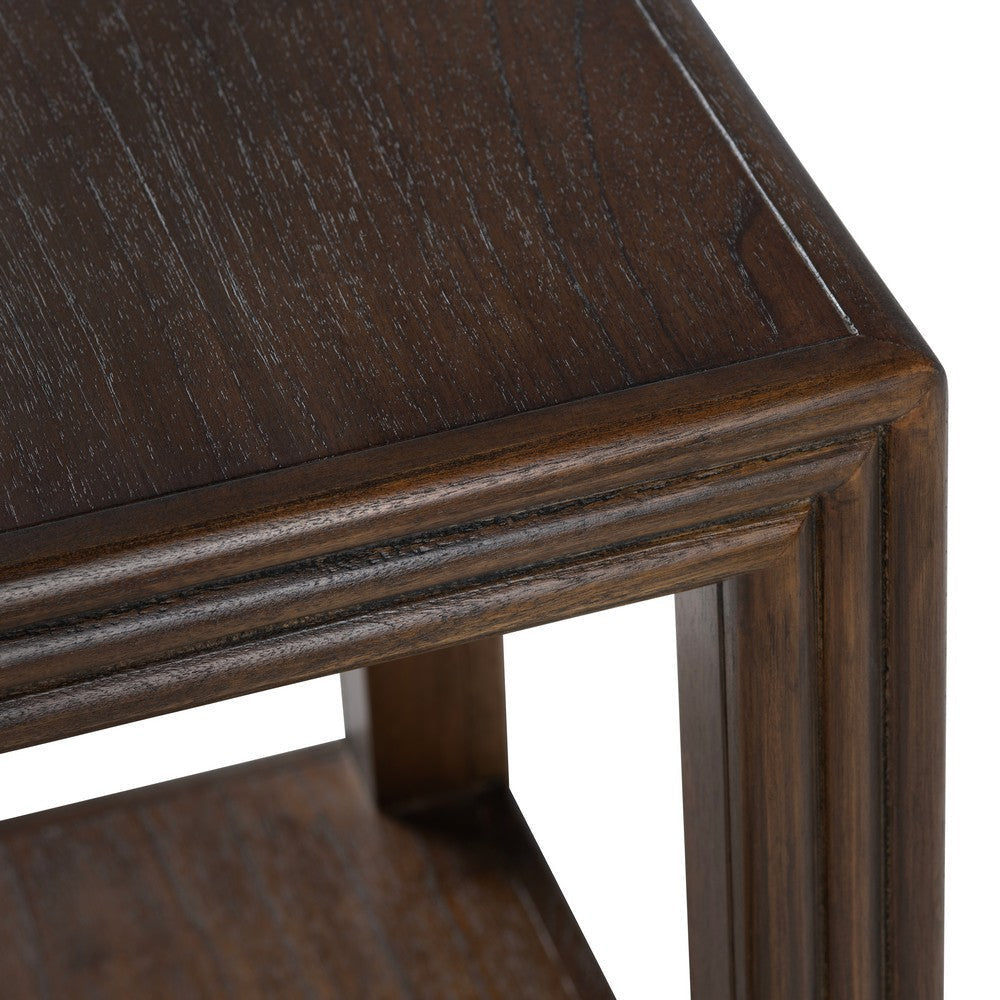 Crestview Diva Accent End w Shelf | 20’’ Square Top | Walnut Brown Wood CCL-CVFDR1314