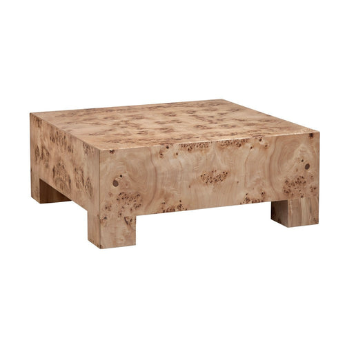 Crestview Jen Coffee Table | 42" Square | Brown Mappa Burl Veneer