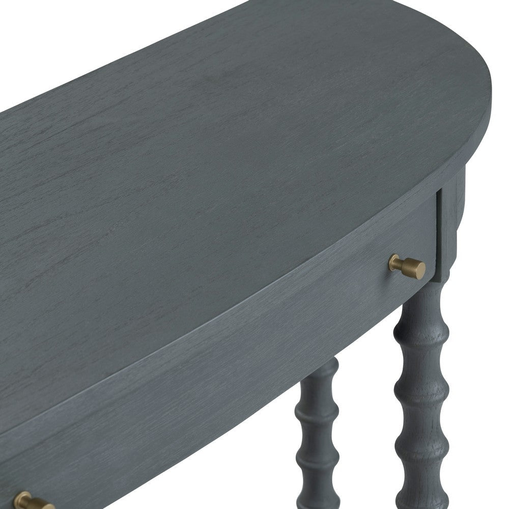 Crestview Ary Sofa Console Table | Spindle Legs | 40’’ Slate Blue CCL-CVFDR1343
