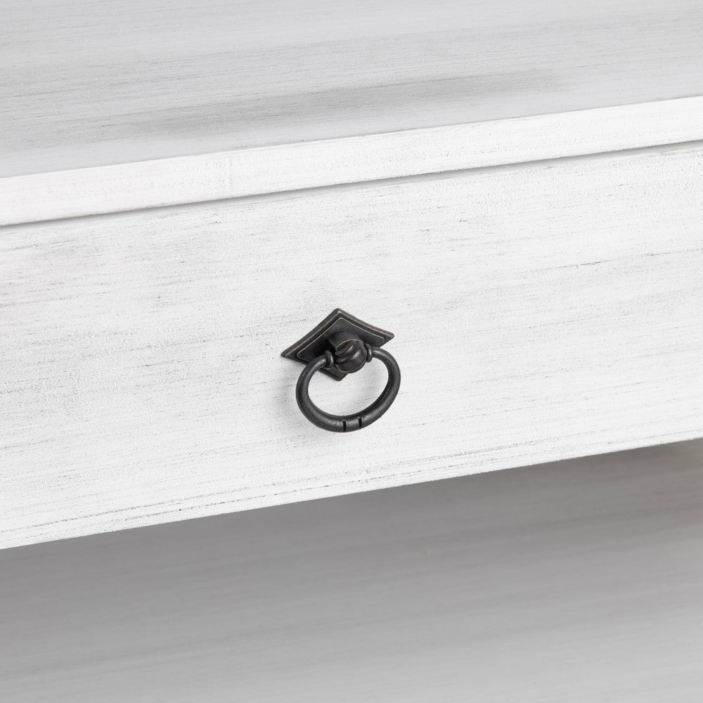 Peny 3 Drawer Side Table Chest | 2 Open Shelves | 28’’ White Wood CCL-CVFVR8306