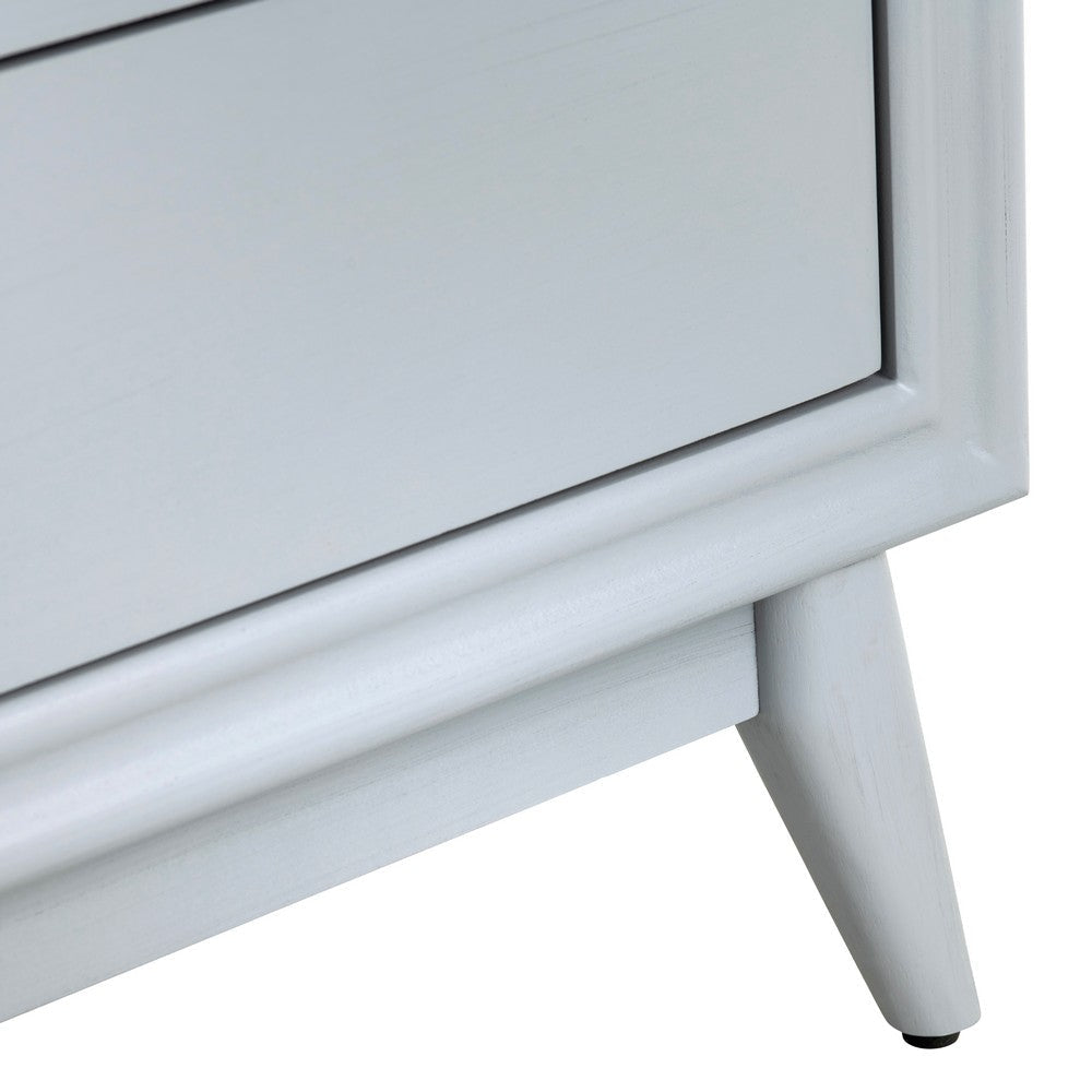 Oversize Nightstand | 32’’ | 3 Drawers w Round Gold Handles | Gray Wood CCL-CVFVR8322