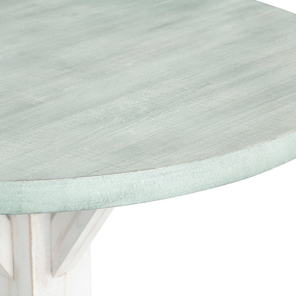 Crestview Kex Accent Dining Table | 36’’ Round Top | White Pedestal Base CCL-CVFZR6206