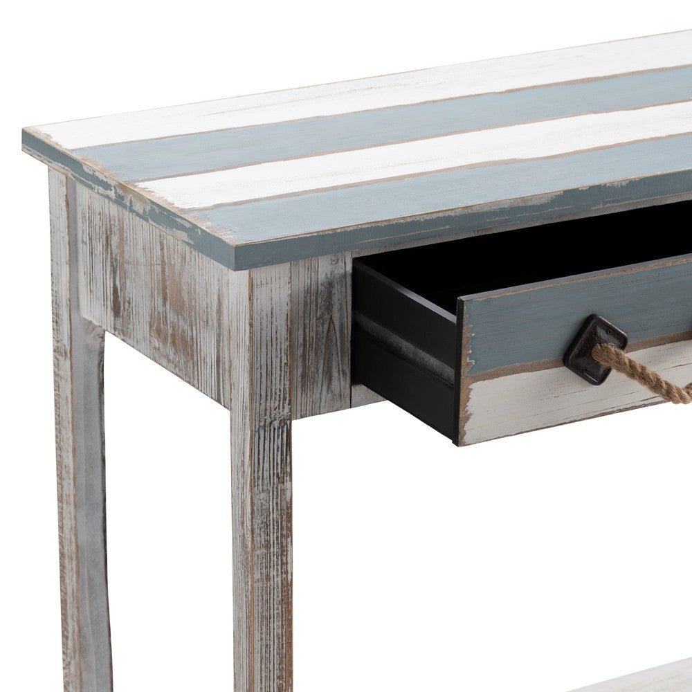 Fea Sofa Console Table | 2 Drawers w Rope Handle | 43’’ Blue CCL-CVFZR696