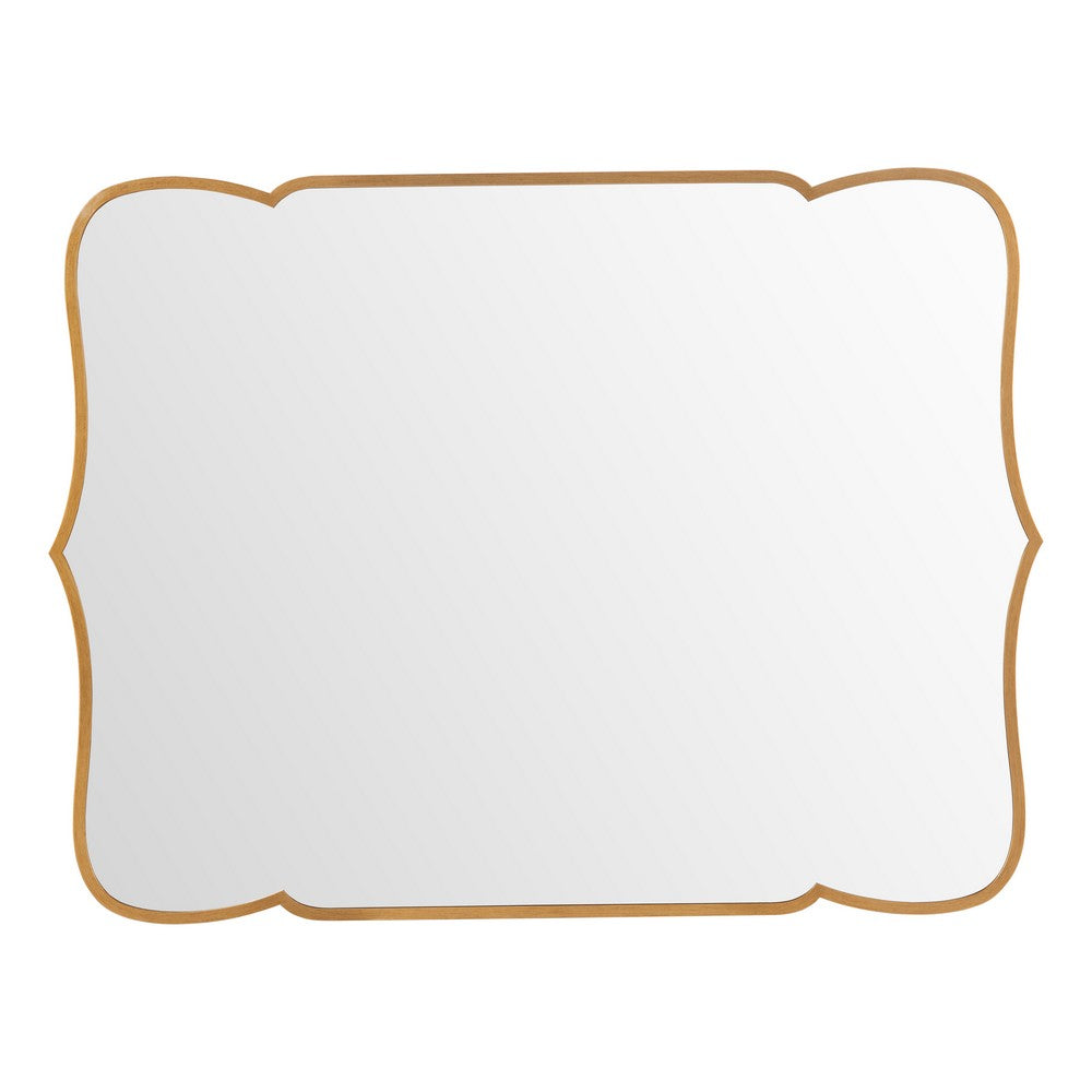 Aisa Wall Mirror | Architectural Shaped Scallop Edge | Gold Metal | 36x48